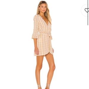 Majorelle Revolve Edison Plaid Mini Wrap Dress M